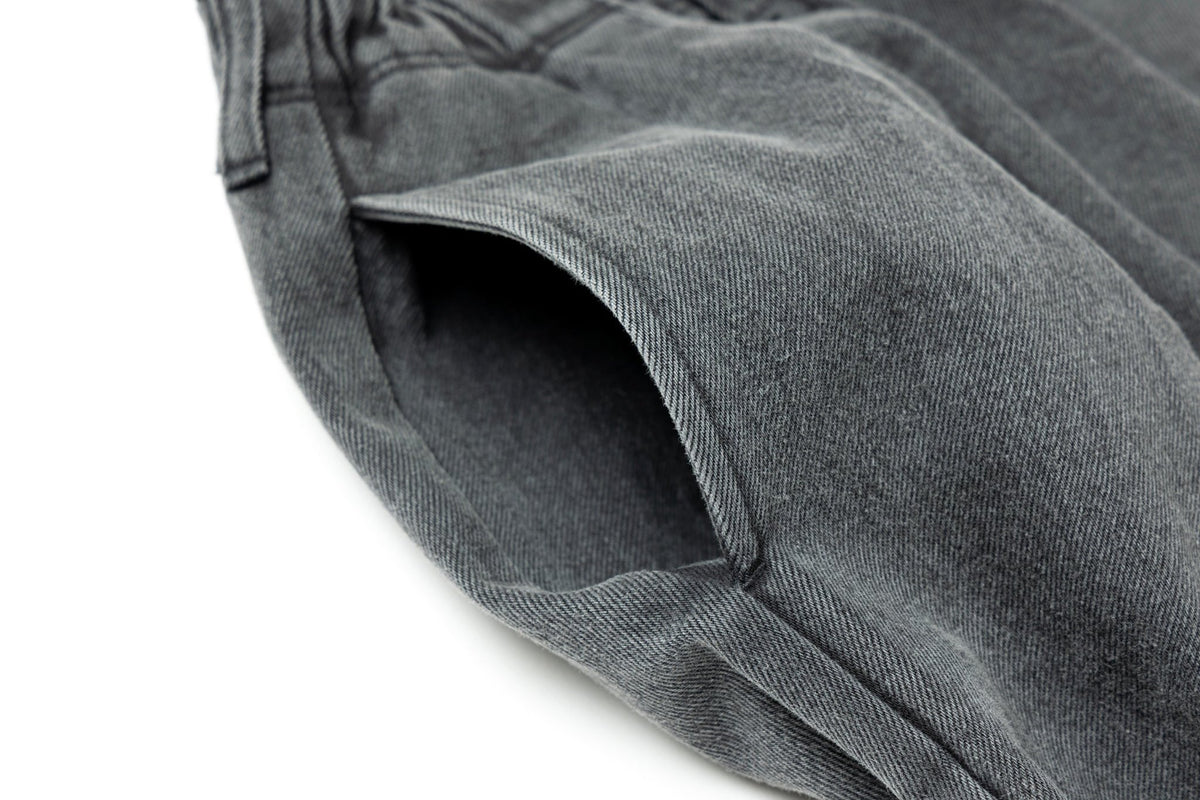 デニム イージーパンツ BLACK LABEL FW25 ウォッシュドブラックデニム 