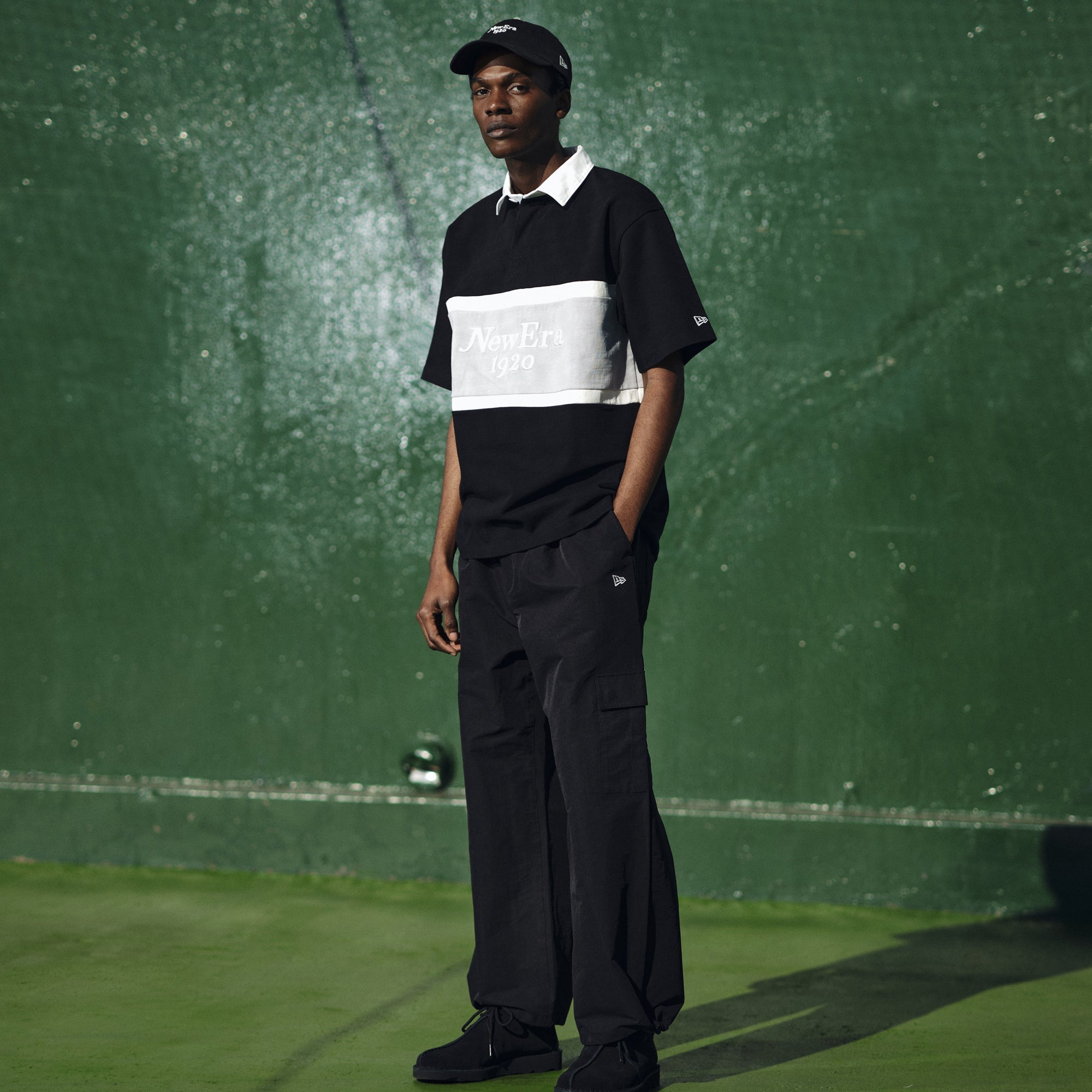 オーバーサイズド ナイロンカーゴパンツ BLACK LABEL SS24 ブラック