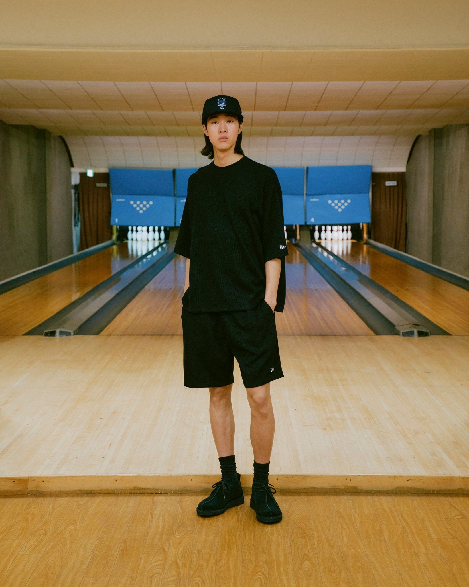 ワッフル ショートパンツ BLACK LABEL SS25 ブラック | ニューエラ