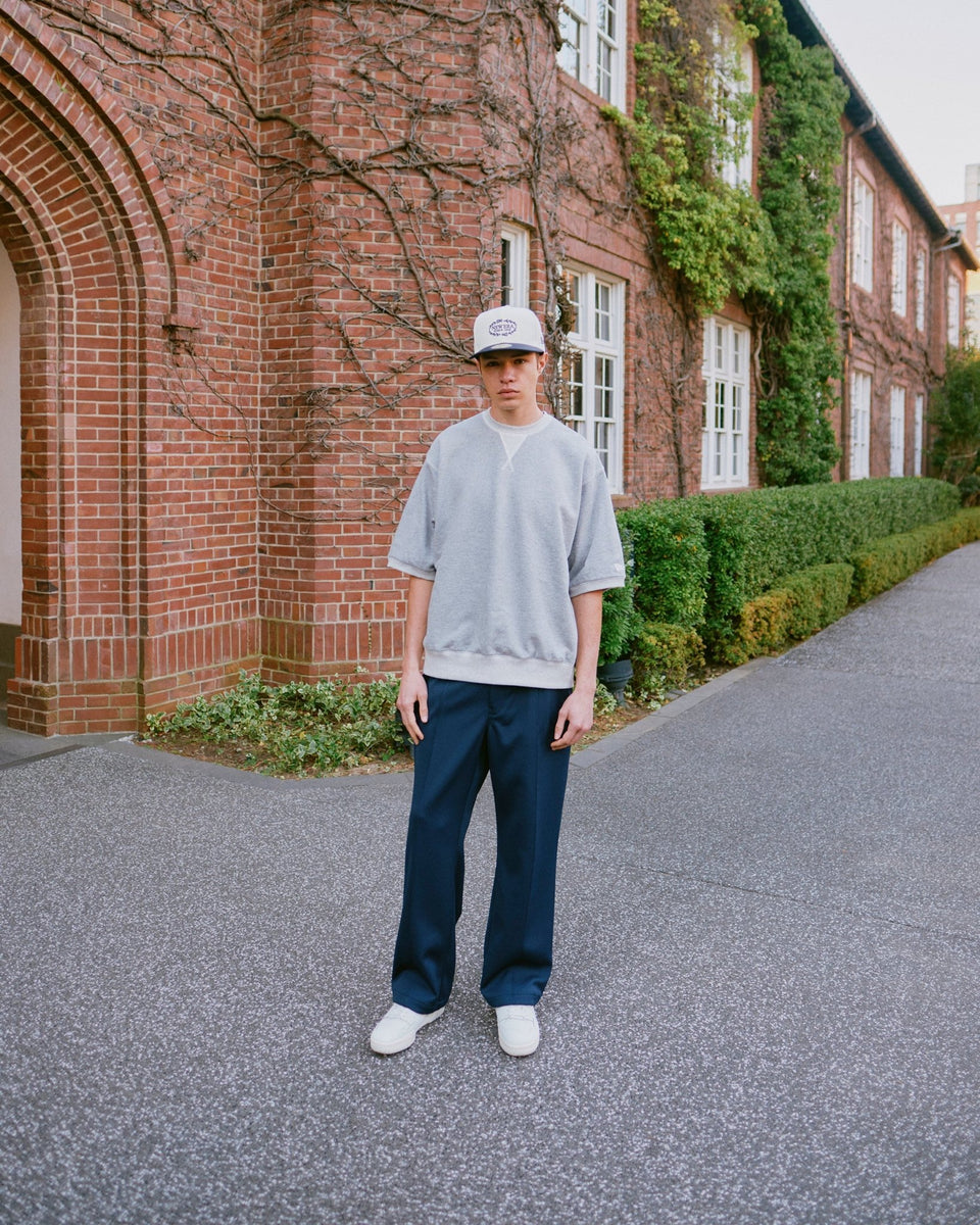 裏毛 半袖 スウェット クルーネック BLACK LABEL SS25 ヘザー