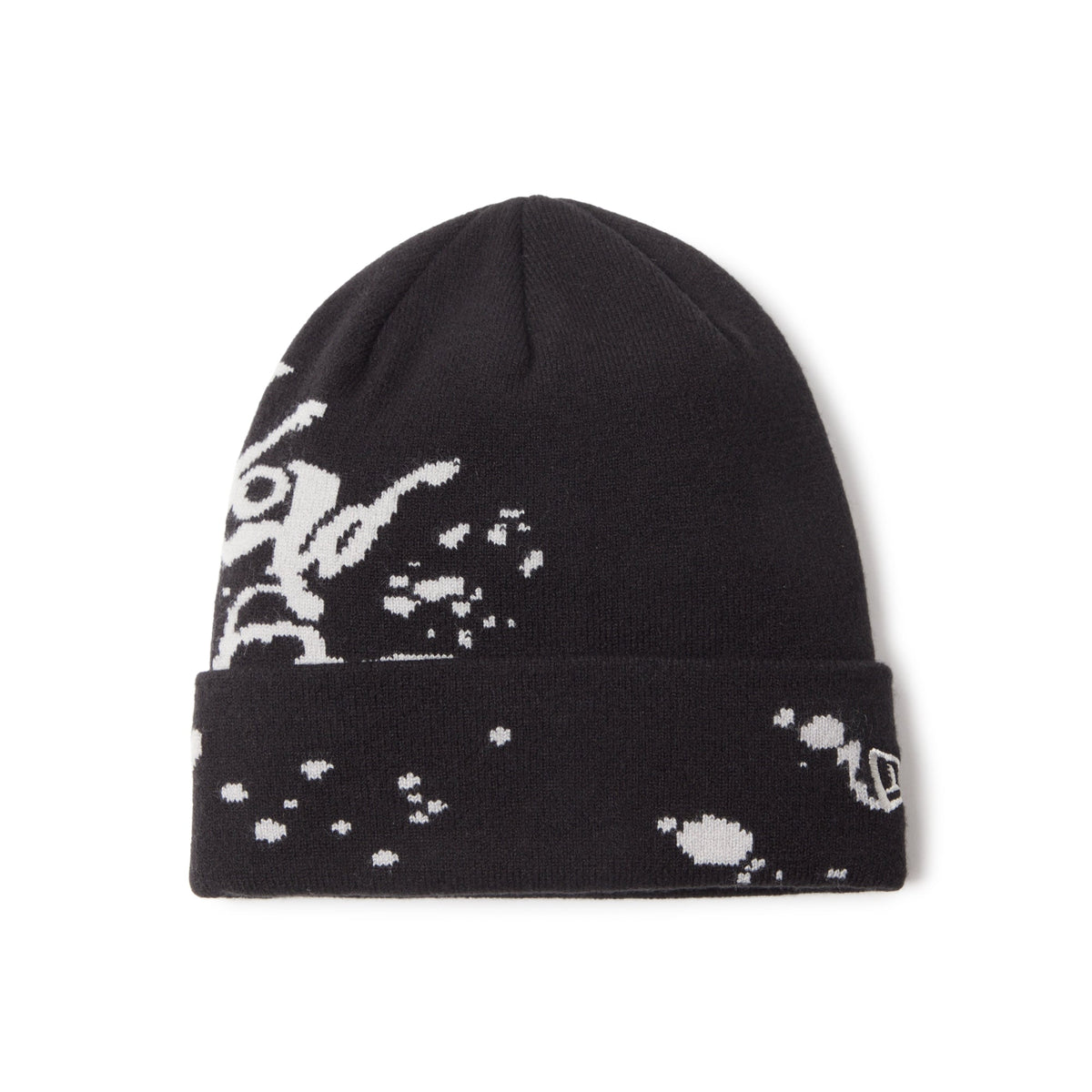 ベーシック カフニット Dripping Jacquard ブラック