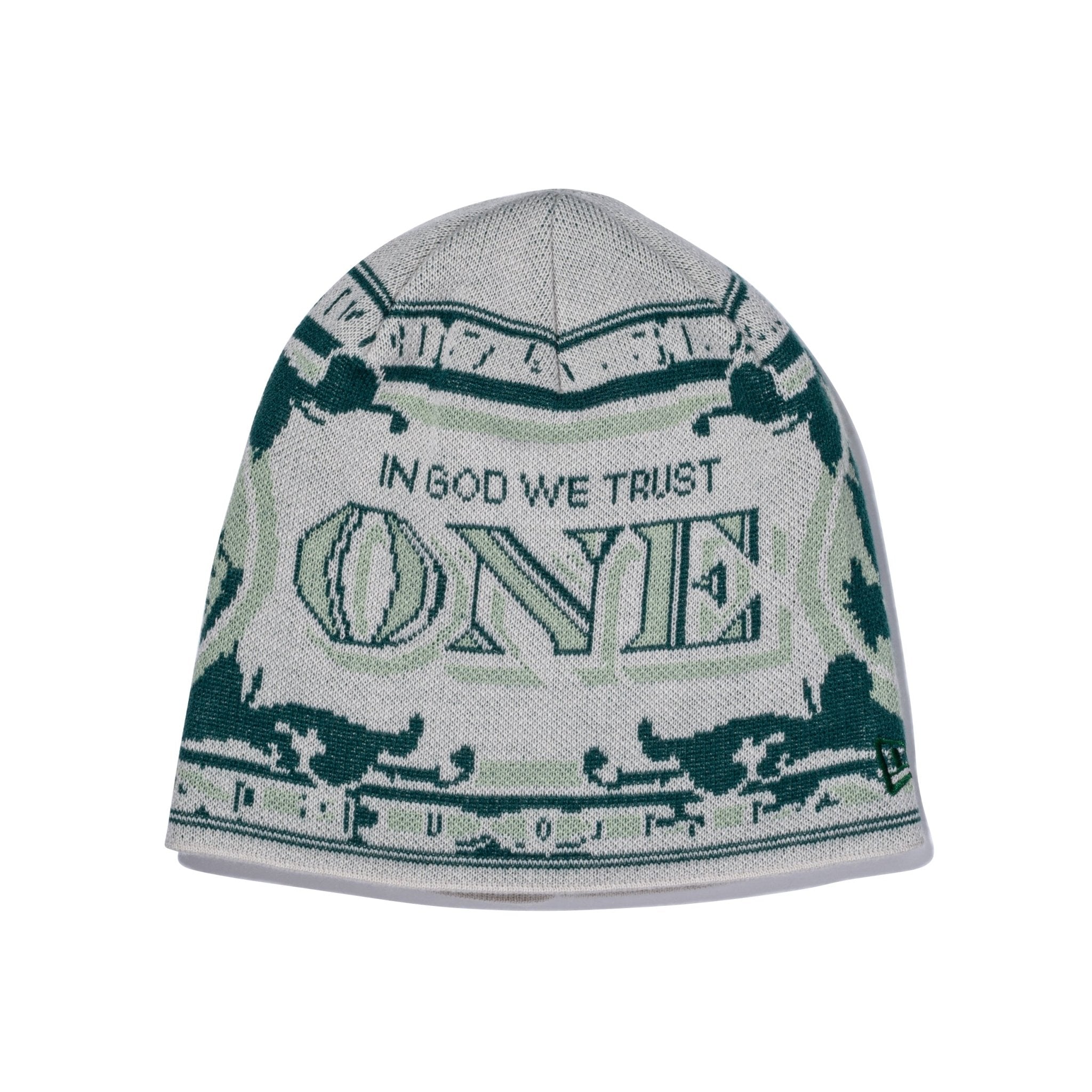 ベーシック ビーニー グラフィック Money ストーン/グリーン