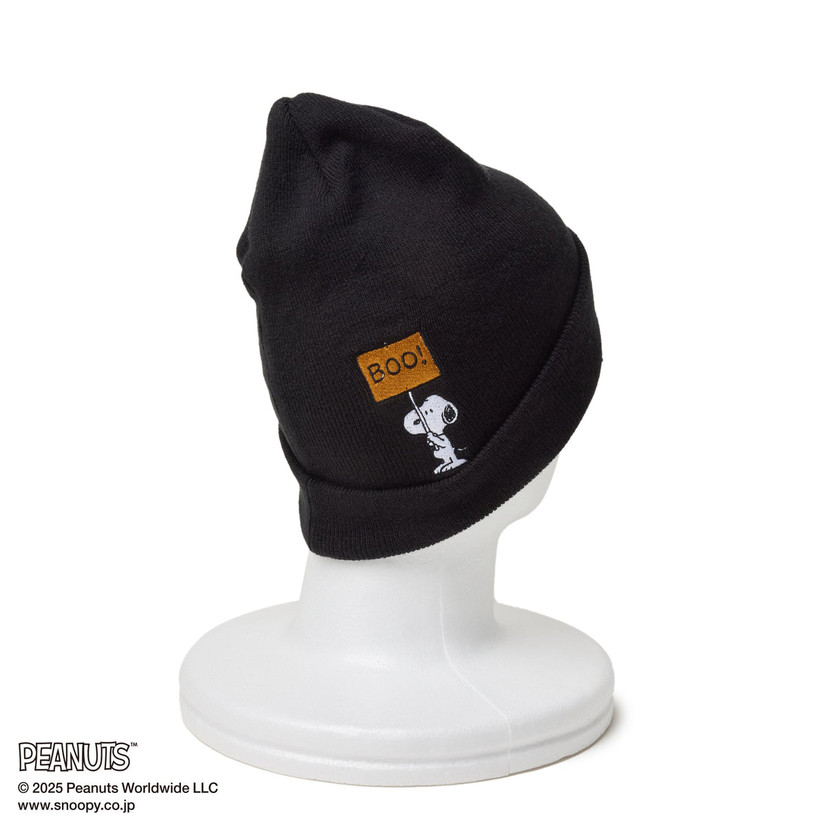 ベーシック カフニット PEANUTS ピーナッツ スヌーピー ブラック 