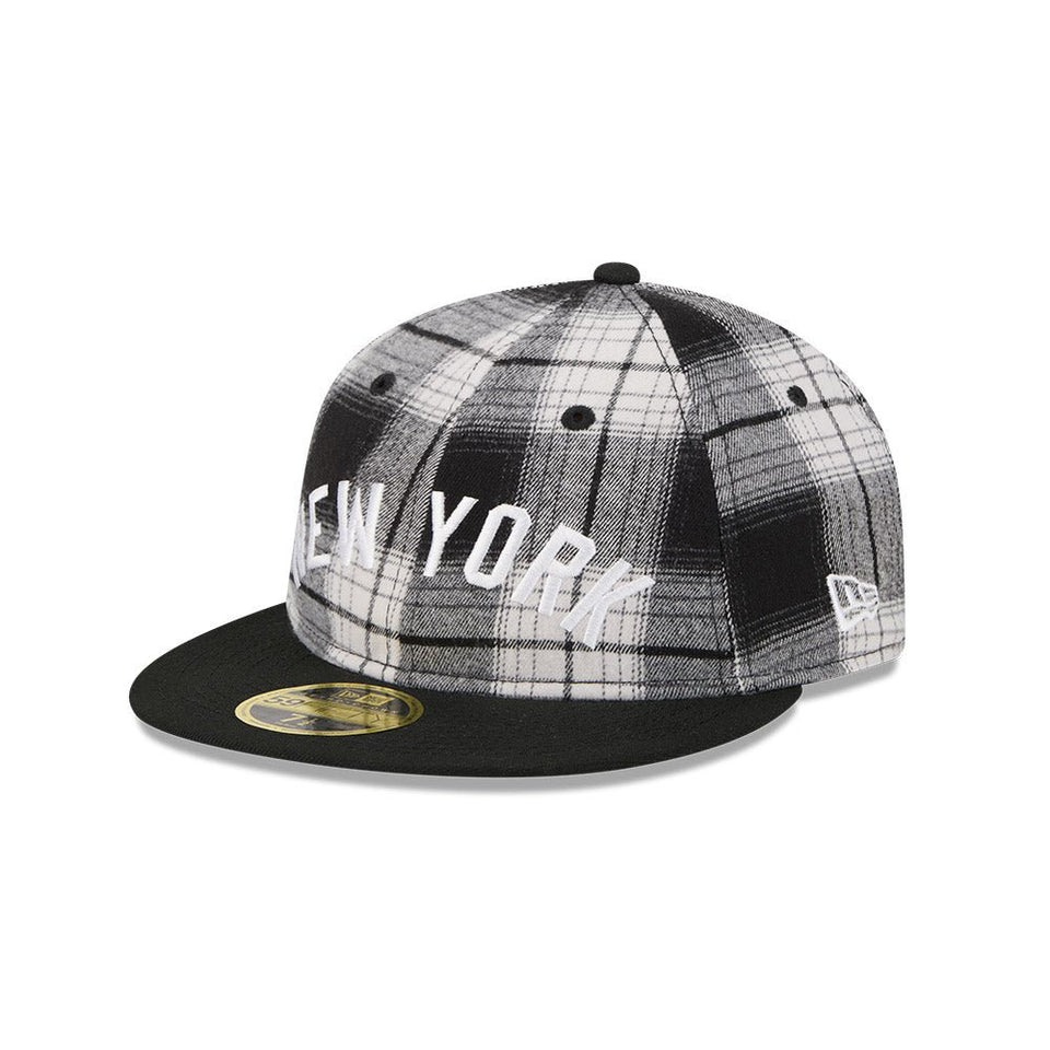 RC 59FIFTY Grunge Style Plaid ニューヨーク・ヤンキース クーパーズタウン ブラック - 14747109-700 | NEW ERA ニューエラ公式オンラインストア