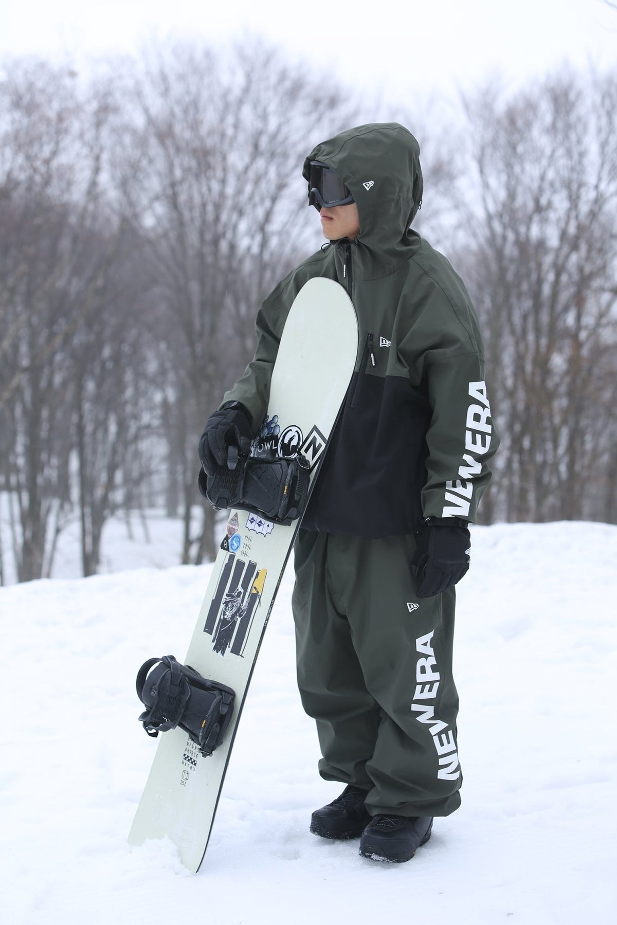 スノージャケット Snowboarding ワードマークロゴ オリーブ/ブラック 