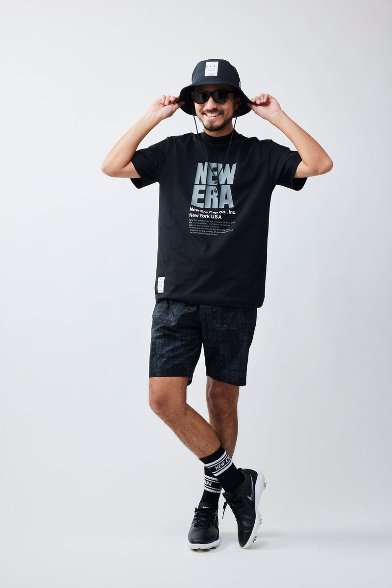 半袖 ミッドネック ユーティリティ Tシャツ マルチロゴ ブラック