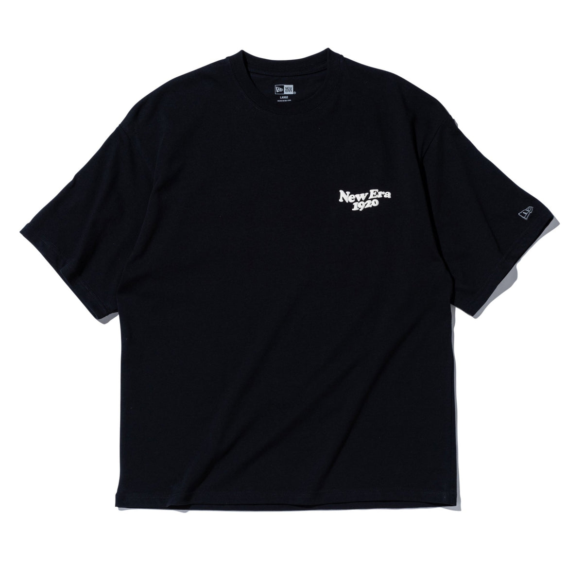 半袖 オーバーサイズド コットン Tシャツ ウェーブロゴ ブラック 