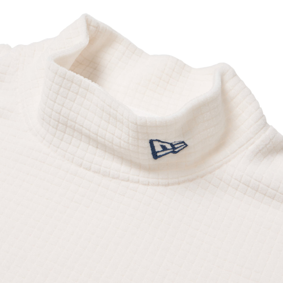 長袖 ハイネック グリッドフリース Tシャツ オフホワイト | ゴルフ