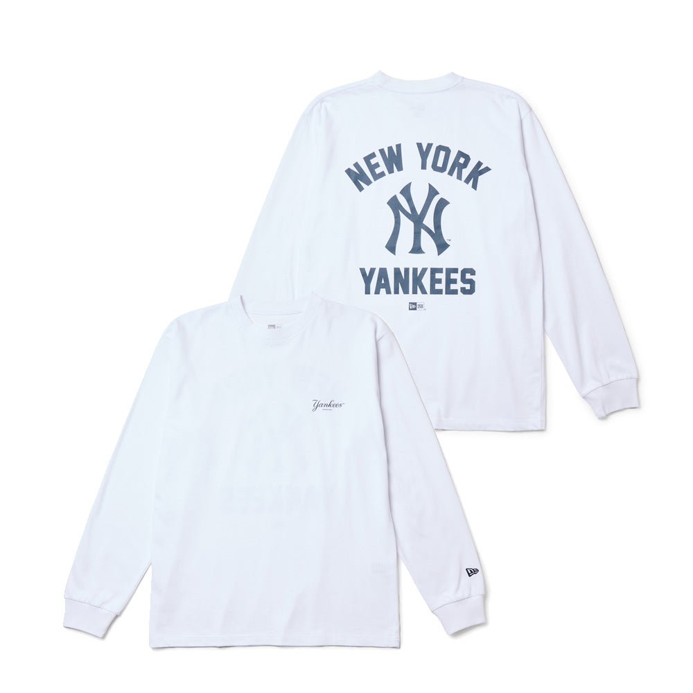 りーやん　です。 長袖 コットン Tシャツ ニューヨーク・ヤンキース ホワイト