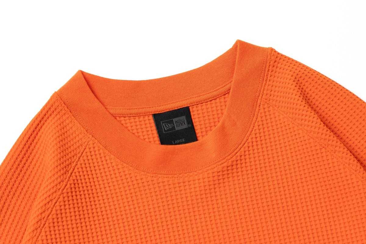長袖 ソフトワッフル Tシャツ BLACK LABEL FW25 オレンジ | ニューエラ
