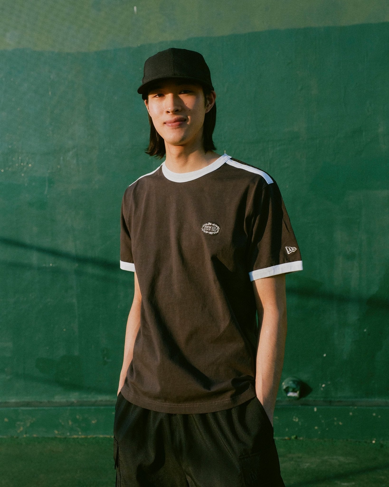 半袖 ウォッシュドコットン リンガーTシャツ BLACK LABEL SS25