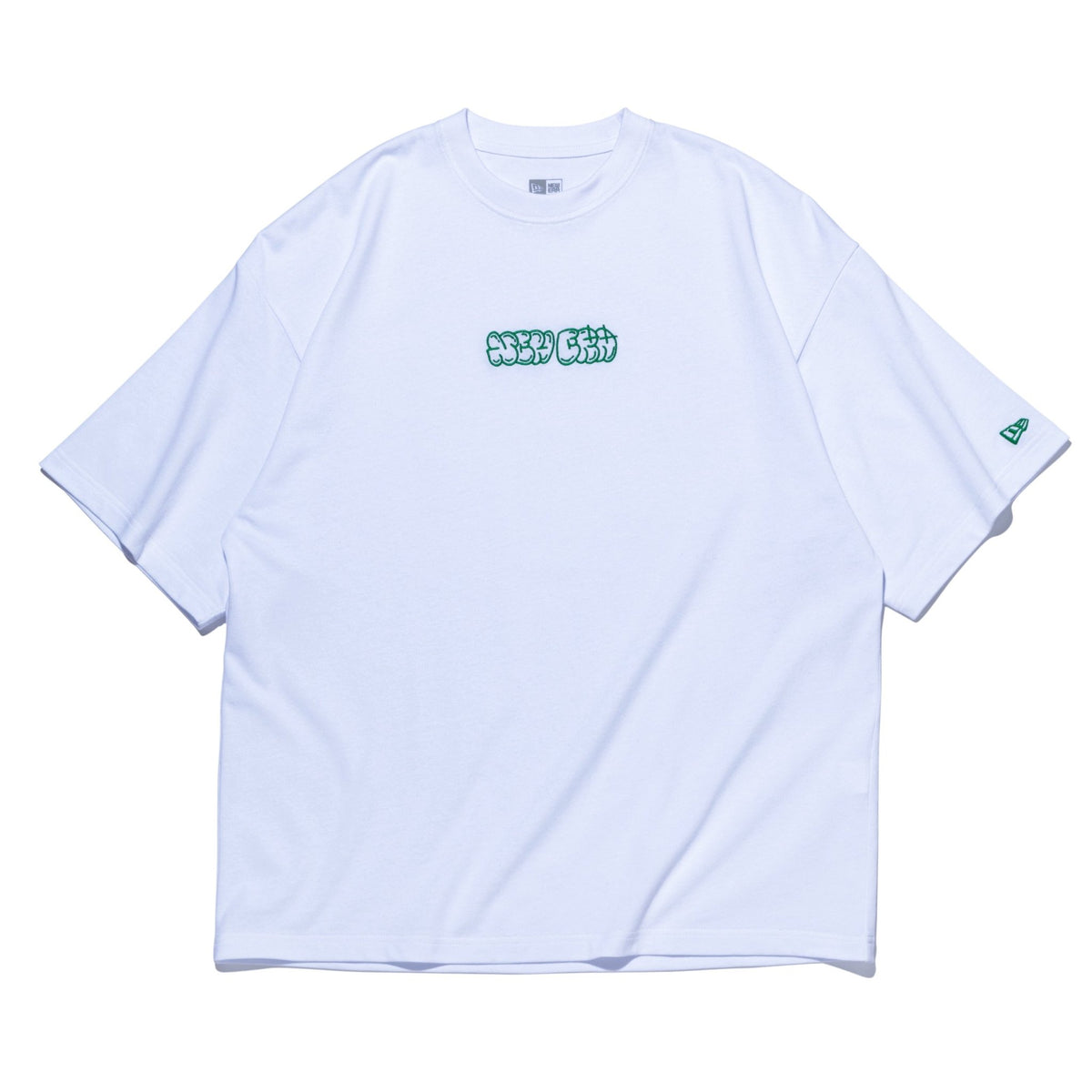 半袖 オーバーサイズド コットン Tシャツ Bubble Logo ホワイト 