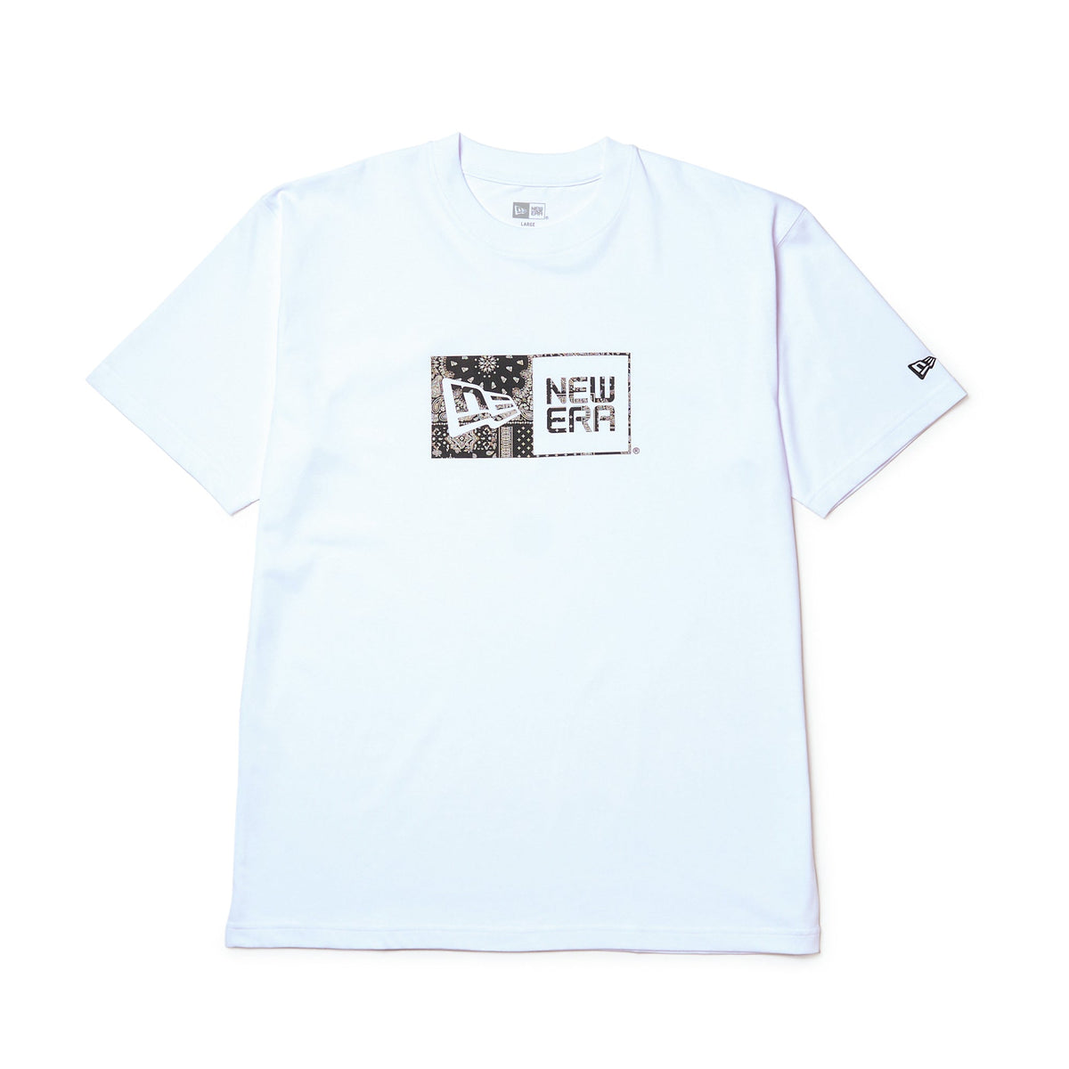 半袖 コットン Tシャツ Floral Paisley ボックスロゴ ホワイト