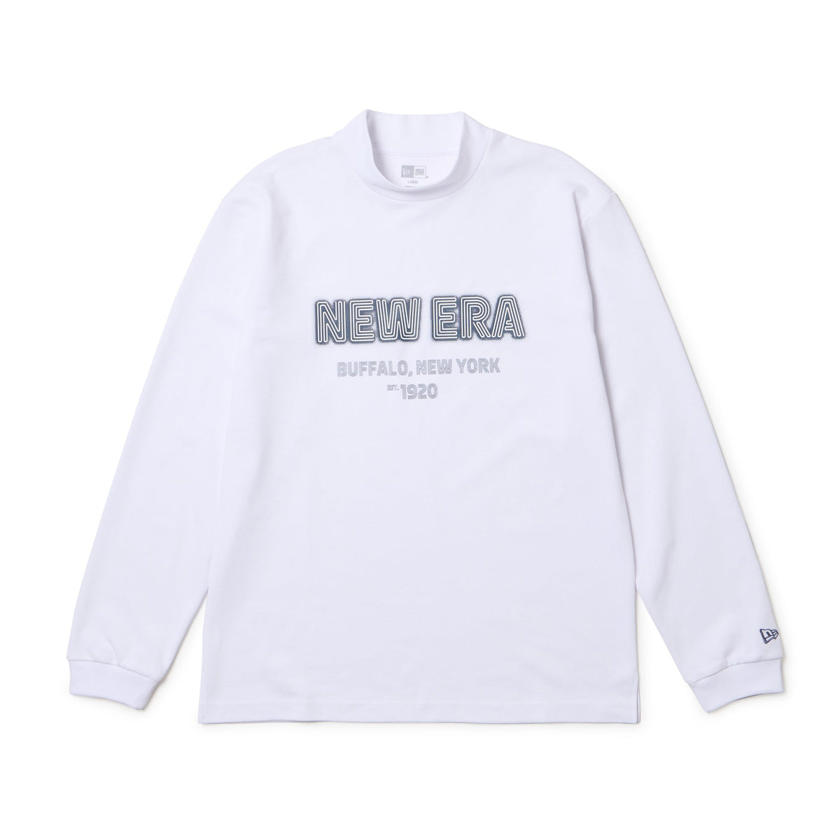 長袖 ミッドネック パフォーマンス Tシャツ Neon Logo ホワイト
