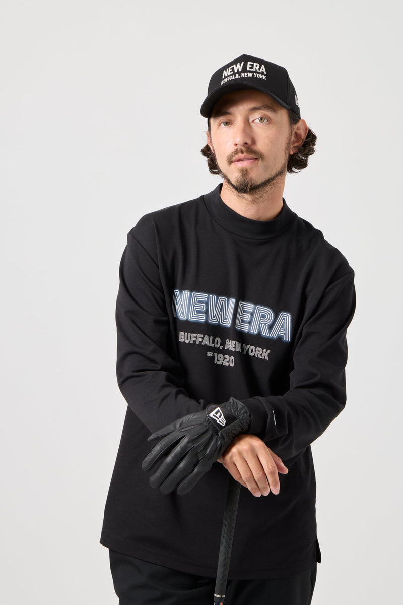 長袖 ミッドネック パフォーマンス Tシャツ Neon Logo ブラック