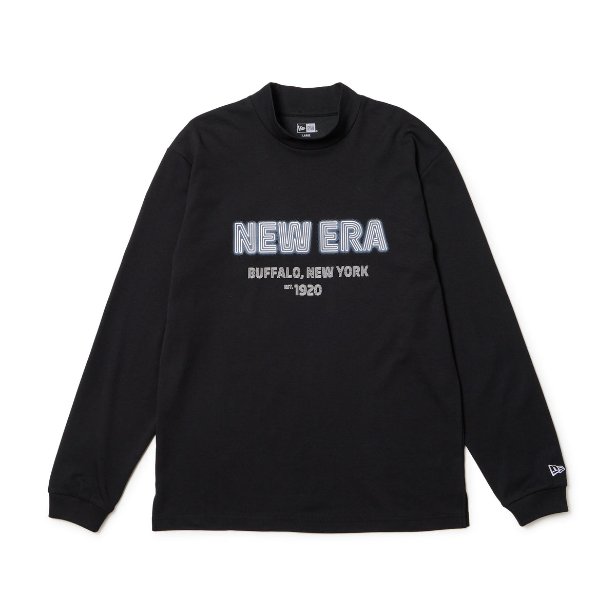 【XXL】花冷え。 スウェット 黒 長袖Tシャツ 青いロゴデザイン t-neon-logo-14669860-s-new-era