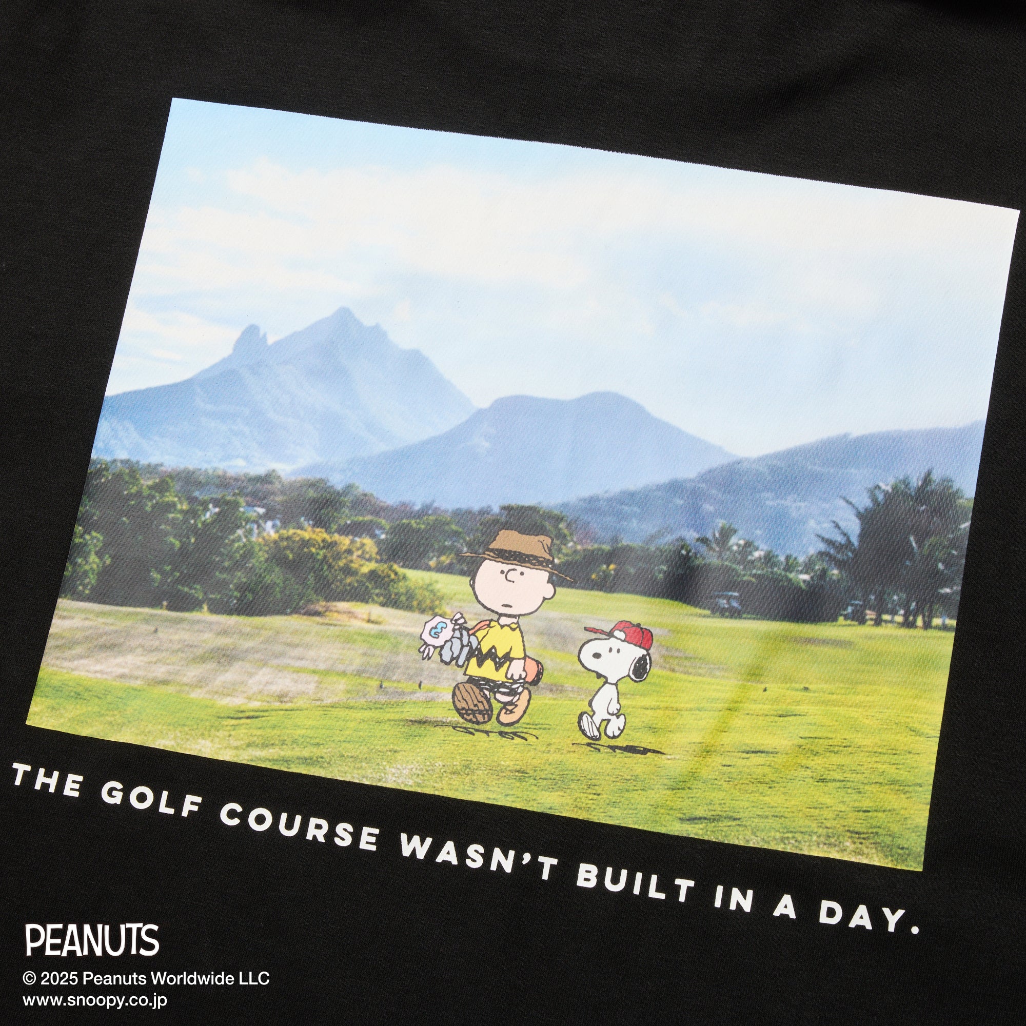 長袖 ハイカラー パフォーマンス Tシャツ PEANUTS ピーナッツ ブラック