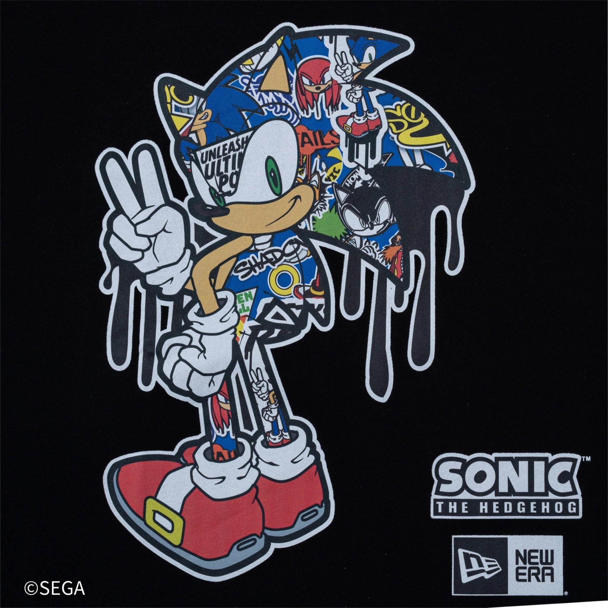半袖 オーバーサイズド コットン Tシャツ SONIC THE HEDGEHOG ソニック