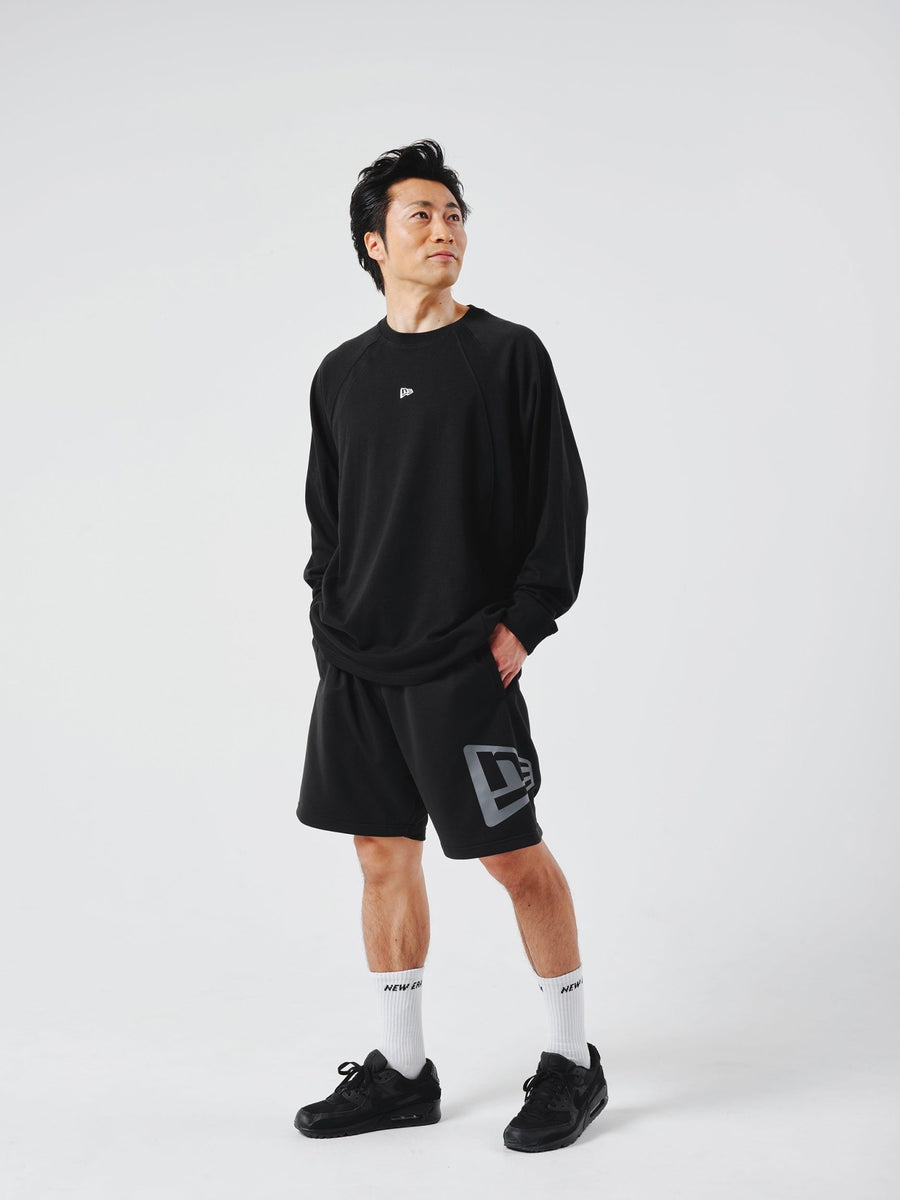 alo 25年秋新作 ブラック 長袖Tシャツ キャップ セットFREE SIZE 長袖 オーバーサイズド パフォーマンス Tシャツ Vertical Logo