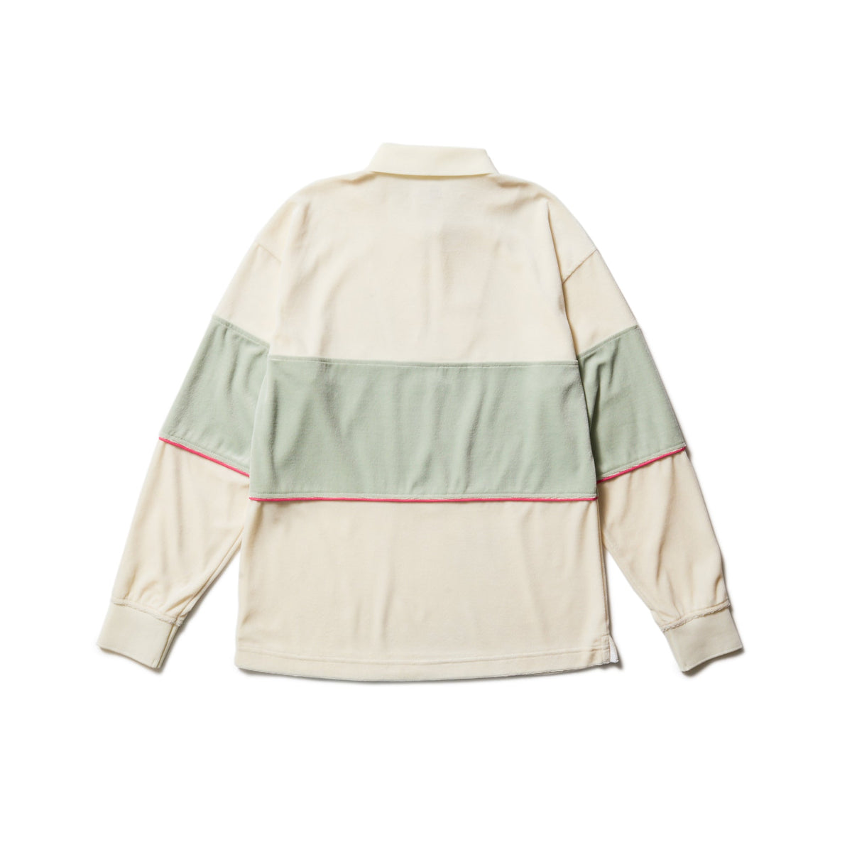 Women's 長袖 ベロア ポロシャツ オフホワイト | ゴルフ