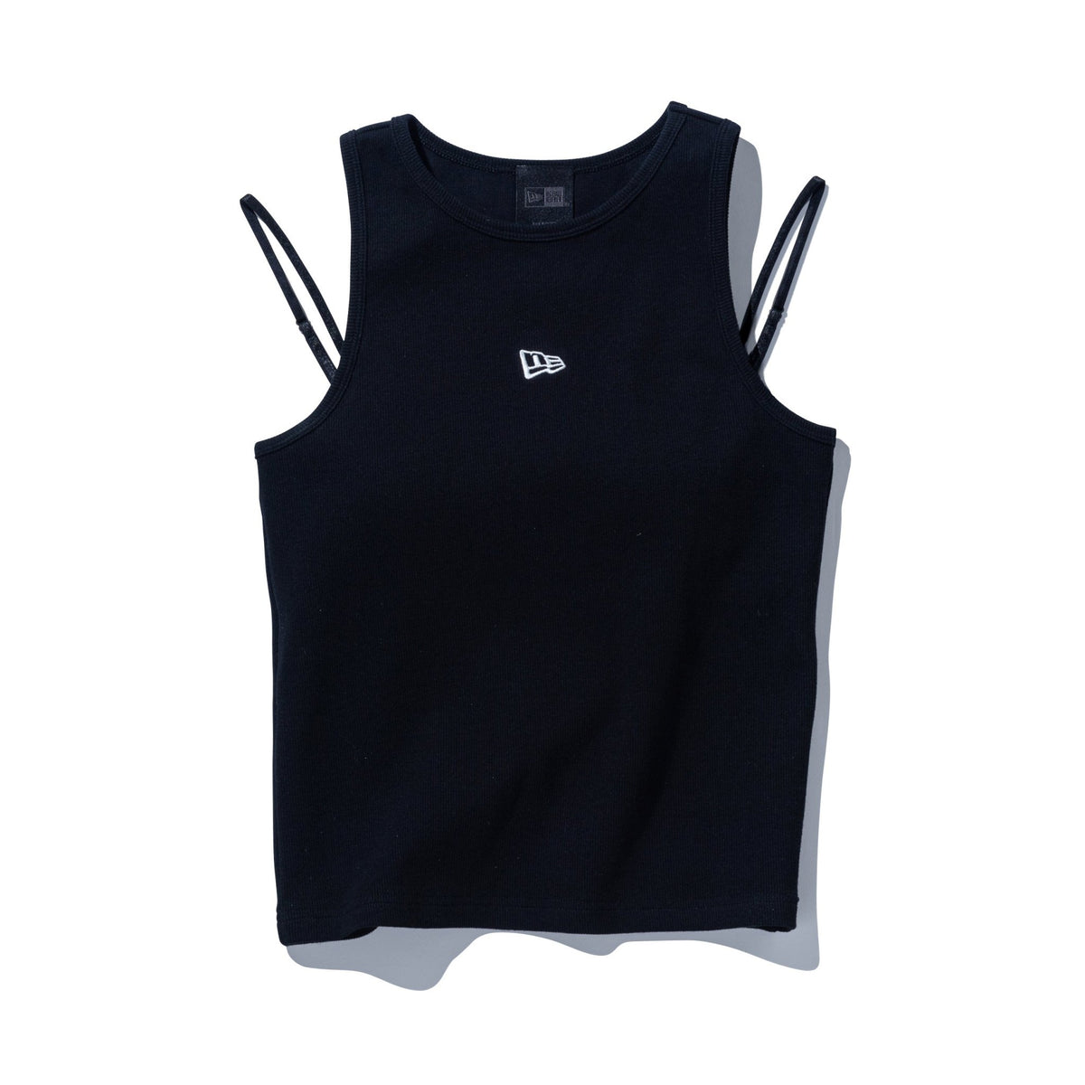 スカーラ ダブルストラップ リブロゴタンクトップ LLサイズ ブラック Women's ストラップ タンクトップ BLACK LABEL SS25 ブラック