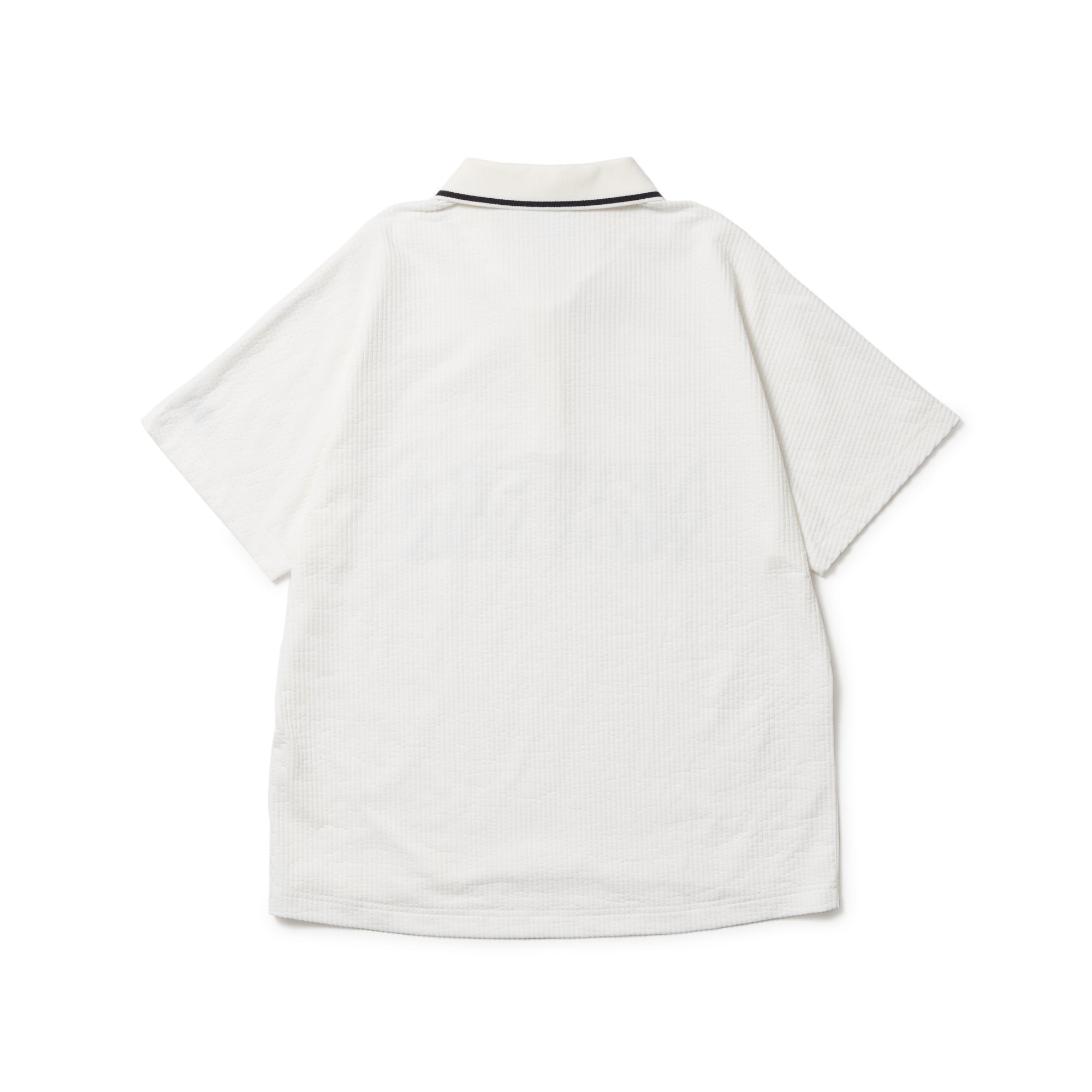 Women's 半袖 スキッパー ポロシャツ Seersucker ホワイト | ゴルフ