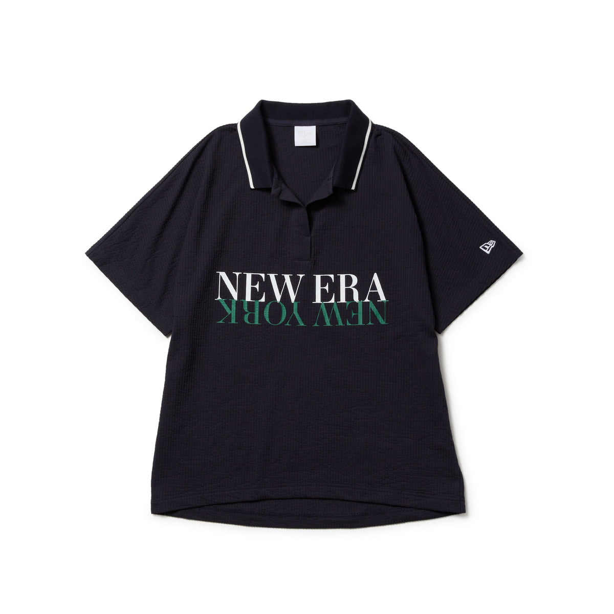 WOMEN'S 半袖 ポロシャツ 紺野ゆり Skipper シアサッカー ペール
