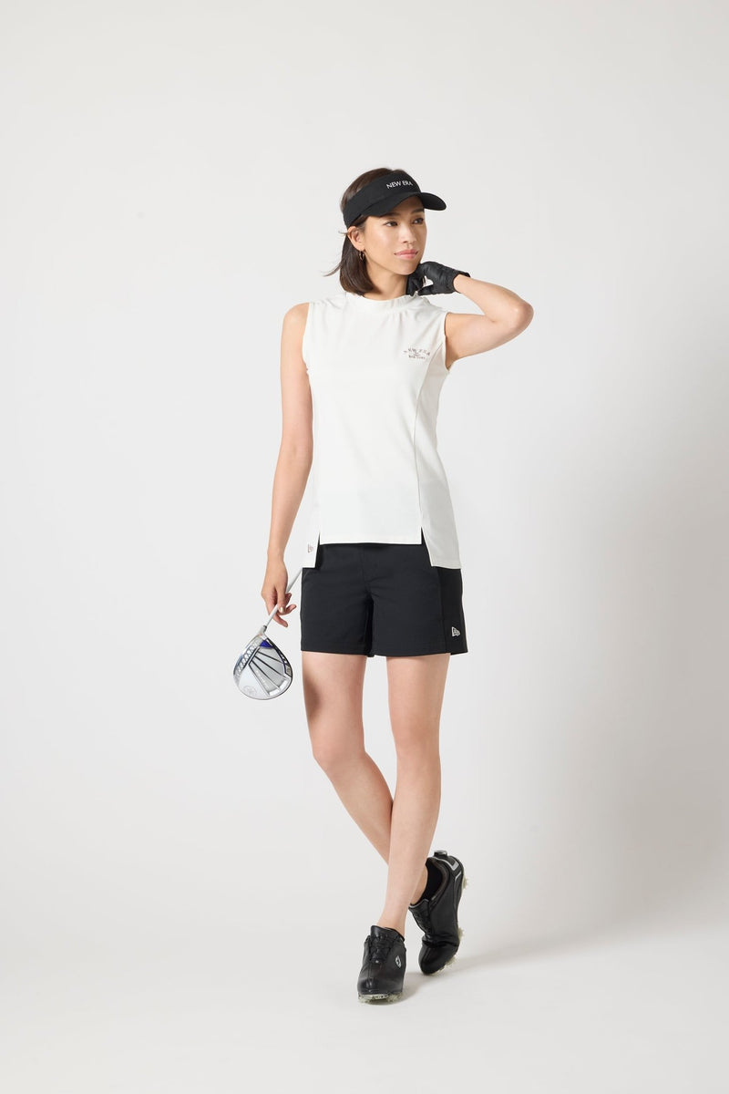 Women's ノースリーブ ミッドネック Tシャツ ホワイト | ゴルフ