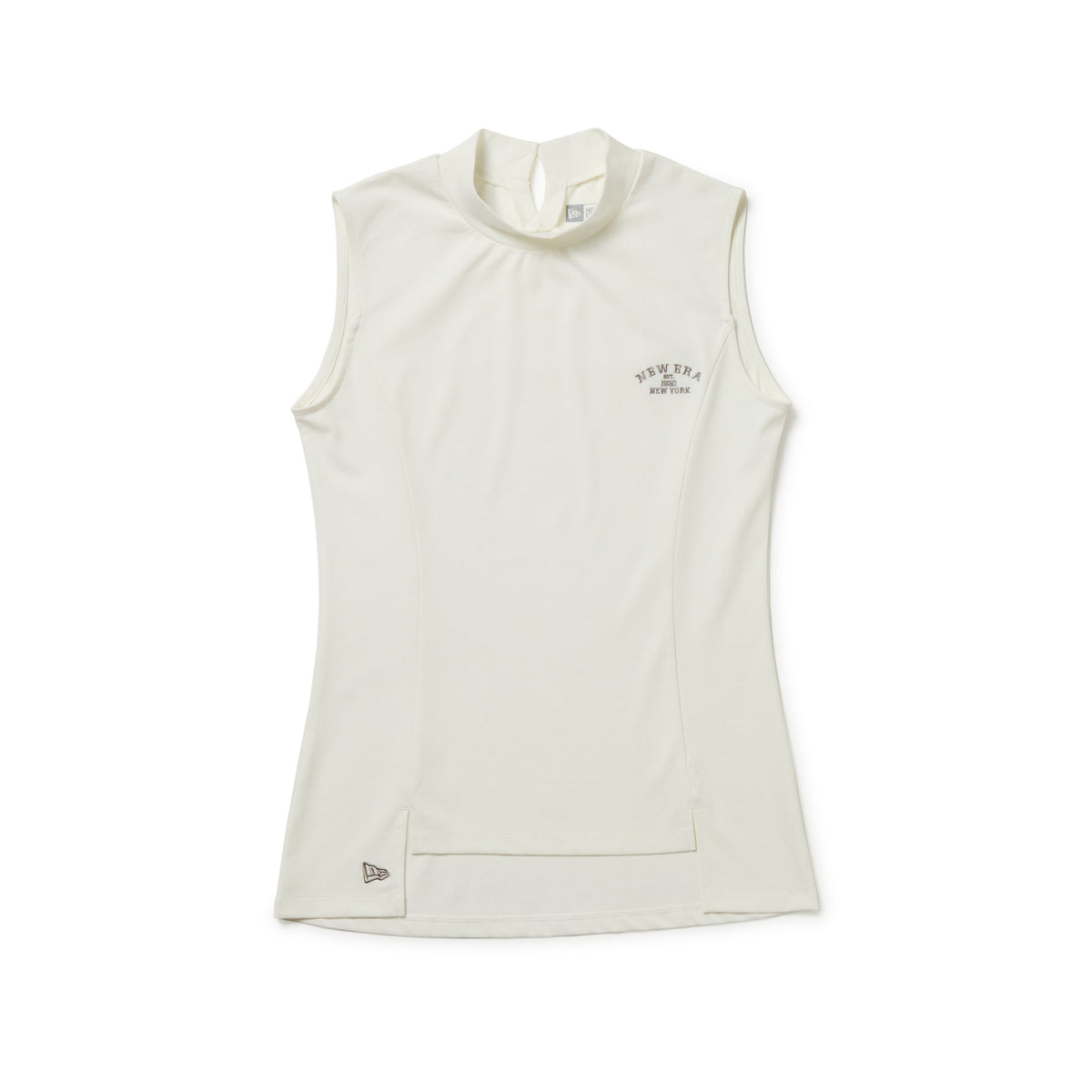 Women's ノースリーブ ミッドネック Tシャツ ブラック | ゴルフ