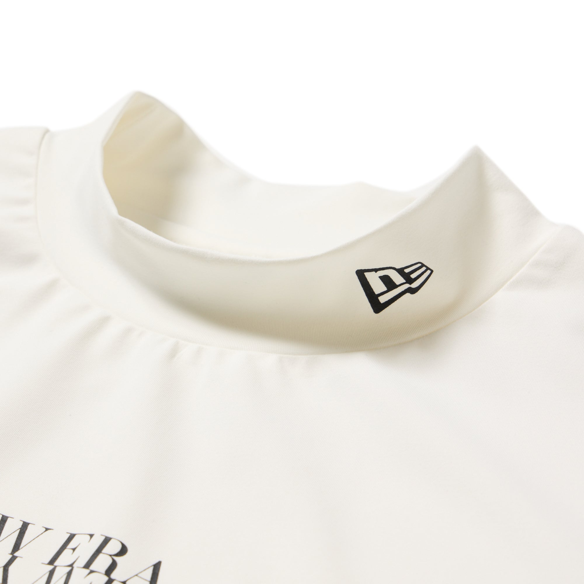 Women's 長袖 ミッドネック ニットジャージー Tシャツ オフホワイト