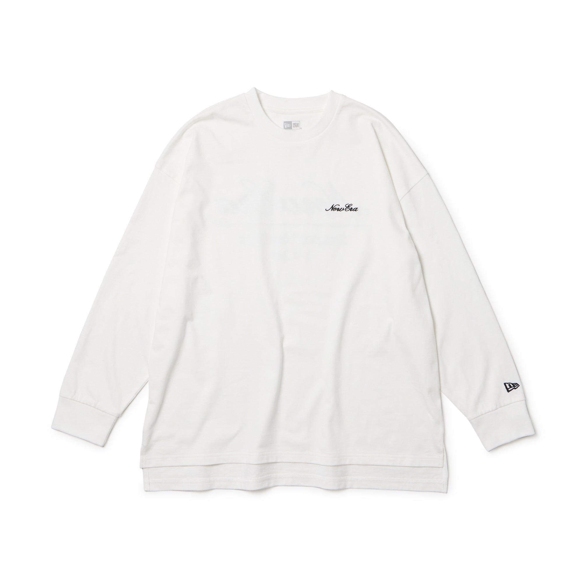 Women's 長袖 オーバーサイズド コットン Tシャツ ホワイト