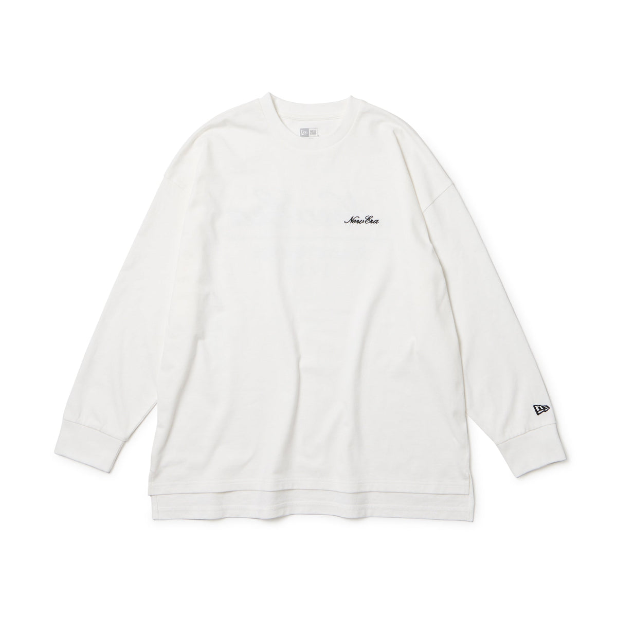 Women's 長袖 オーバーサイズド コットン Tシャツ ホワイト