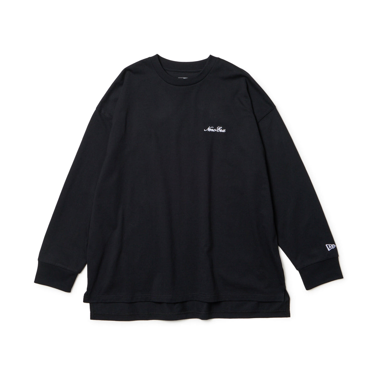 Women's 長袖 オーバーサイズド コットン Tシャツ ブラック
