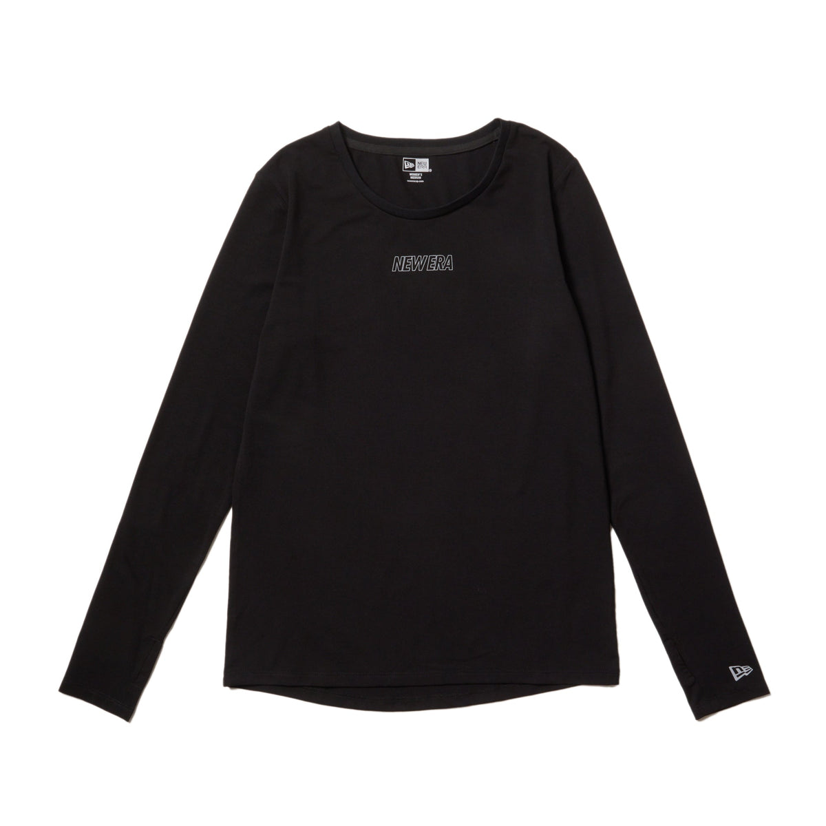 パッパラレイヤー Women's 長袖 テック Tシャツ ミドルレングス ブラック