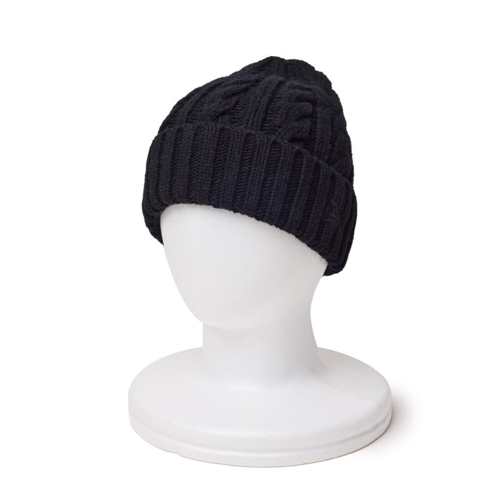 ローゲージ カフニット Wool Blend ウールブレンド ブラック