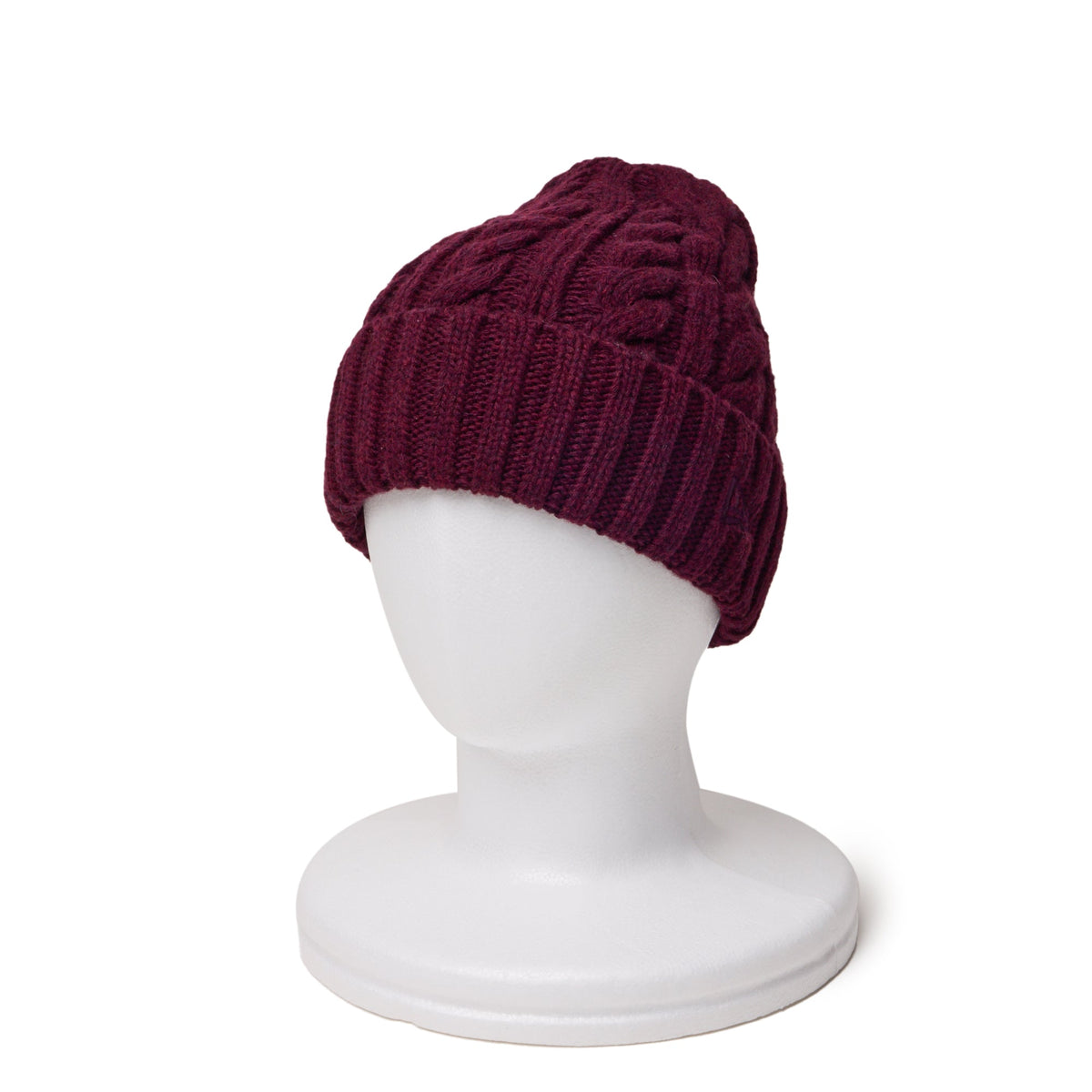 ローゲージ カフニット Wool Blend ウールブレンド プラム
