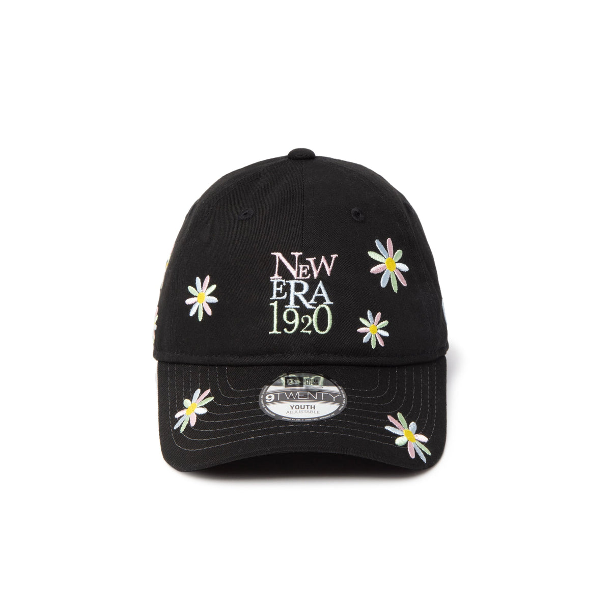 キッズ Youth 9TWENTY Flower Embroidery NEW ERA 1920 ブラック