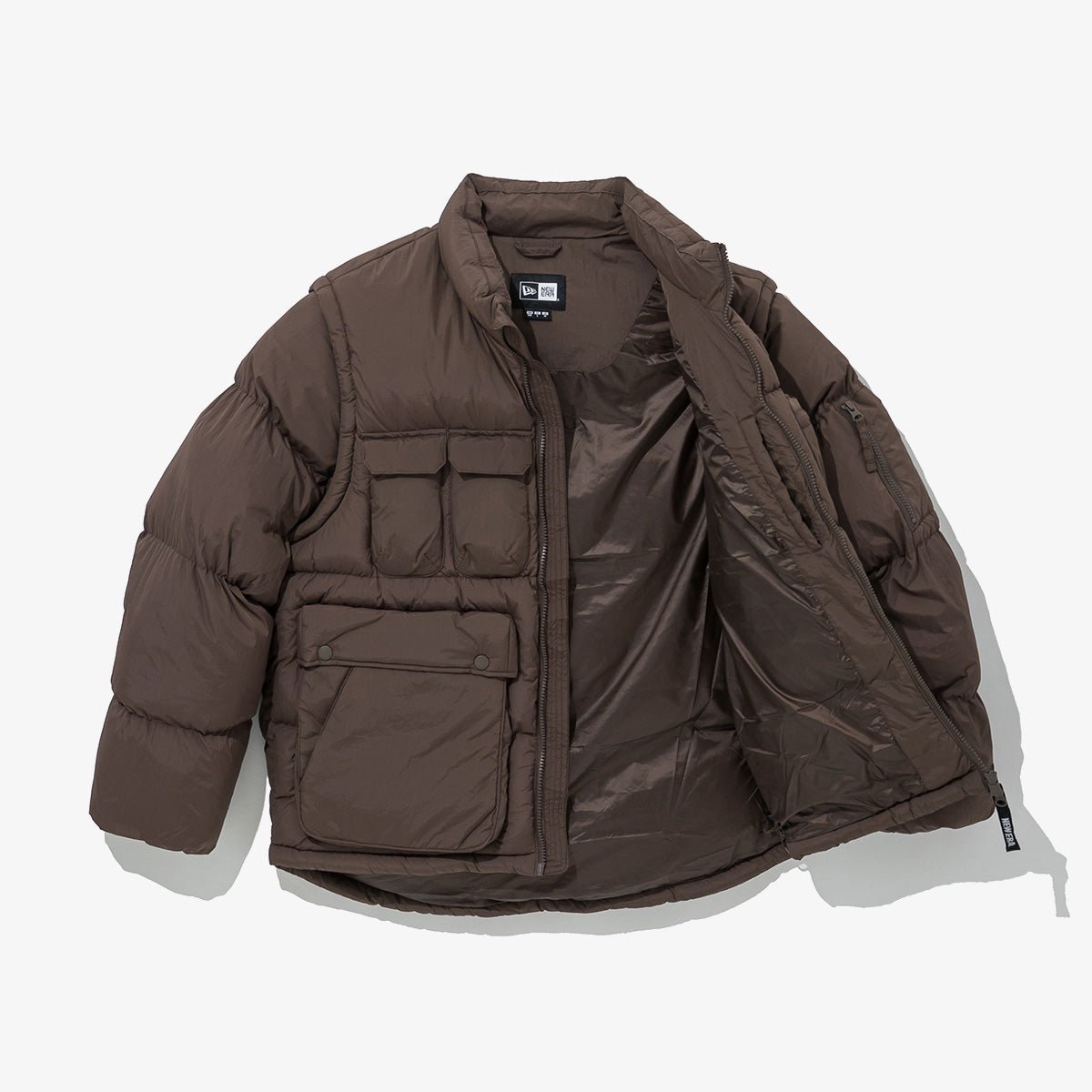 ダウンジャケット 2WAY リップストップ ブラウン | ニューエラ