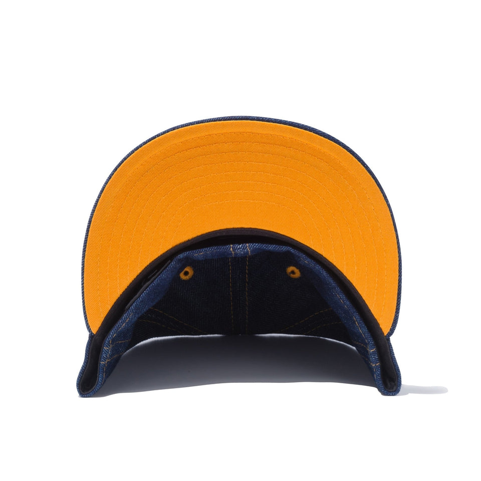 59FIFTY デニム レザーパッチ ゴールデンピーチアンダーバイザー - 12711508-700 | NEW ERA ニューエラ公式オンラインストア
