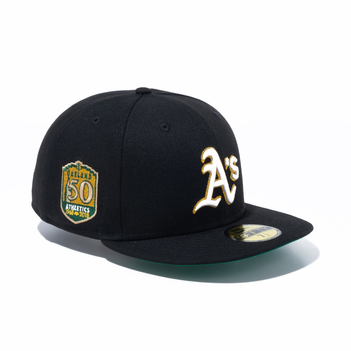 59FIFTY Metallic Logo オークランド・アスレチックス ブラック ケリー 