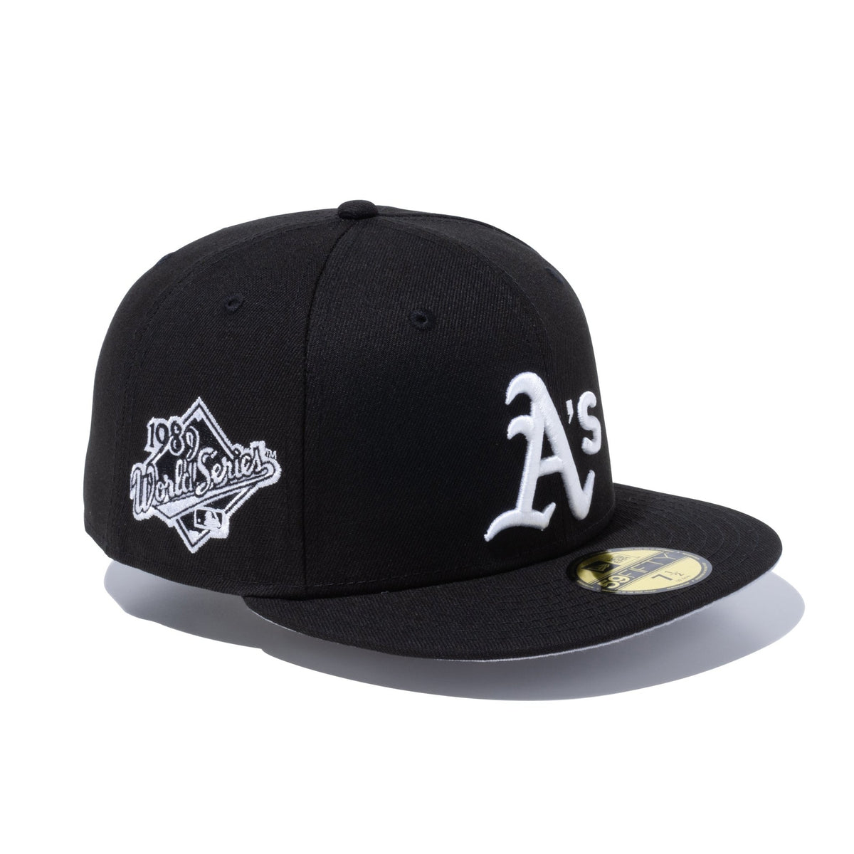 59FIFTY MLB Side Patch Collection オークランド・アスレチックス ワールドシリーズパッチ ブラック  グレーアンダーバイザー