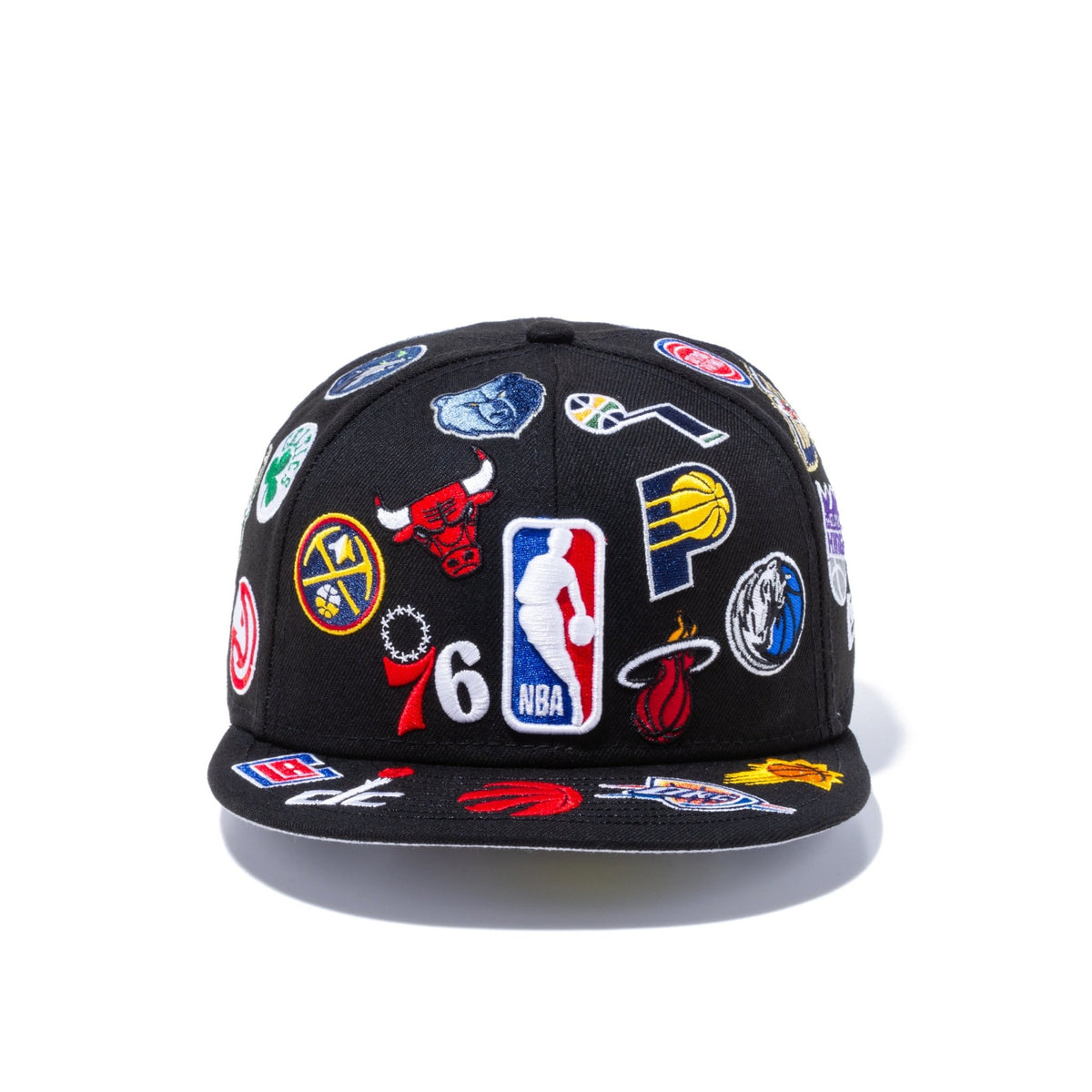 ニューエラ100周年限定　メジャーリーグ メジャー全球団　ロゴ　総柄　キャップ ストア限定】 59FIFTY NBA ALL LOGOS ブラック【100th Monthly