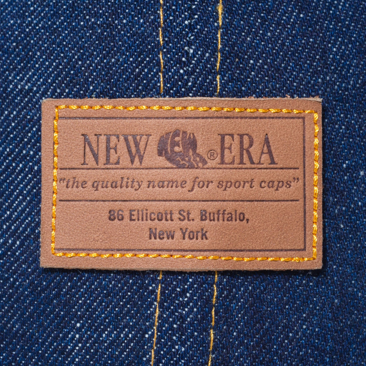 New Era 59FIFTY デニム レザーパッチ ゴールデン 7 5/8 59FIFTY デニム レザーパッチ ゴールデンピーチアンダーバイザー