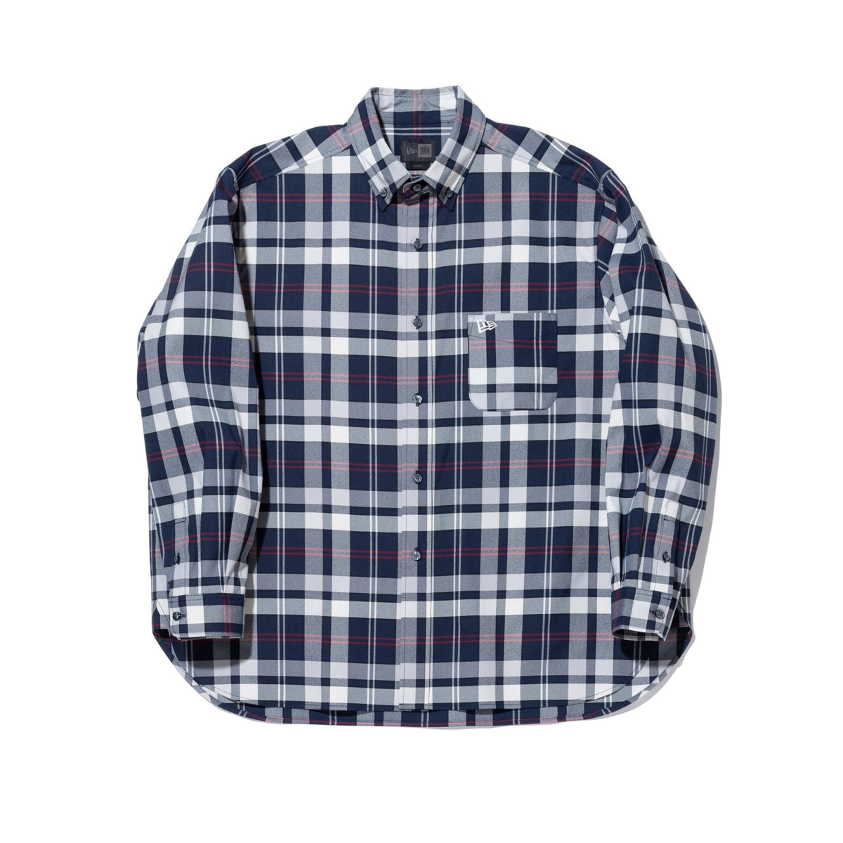 長袖 オックスフォード ボタンダウンシャツ BLACK LABEL SS24 タータンチェック ネイビー
