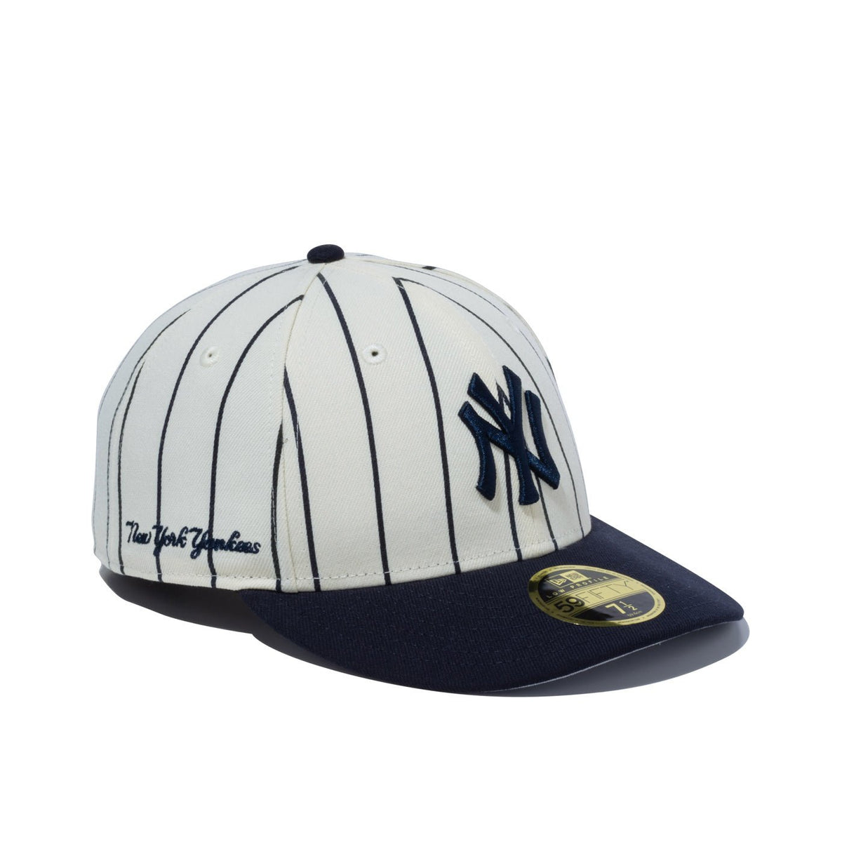 LP59FIFTY MLB 2-Tone ニューヨーク・ヤンキース クロームホワイトネイビーストライプ ネイビーバイザー