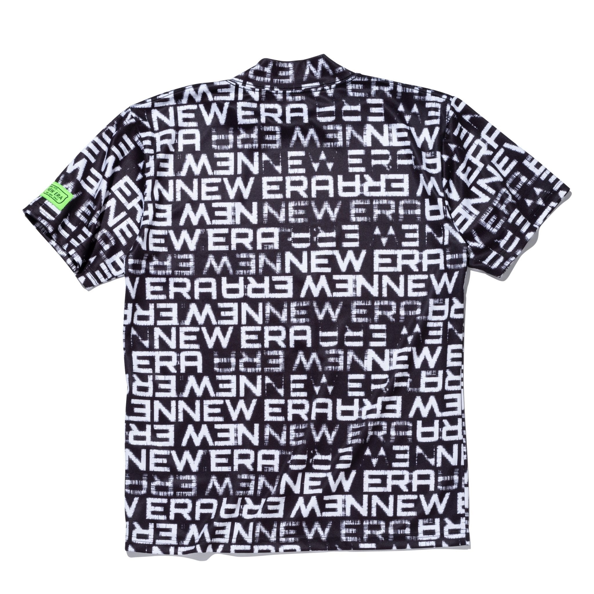半袖 ミドルネック テック Tシャツ オールオーバーロゴ ブラック