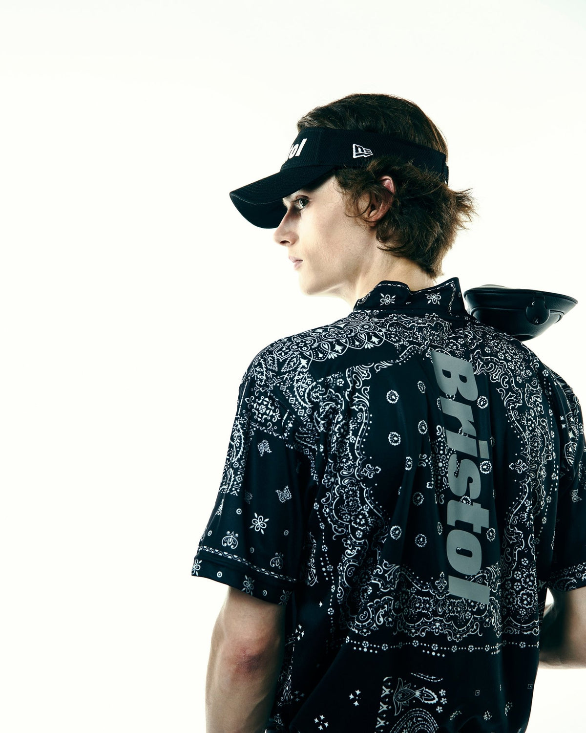 ミドルネック 半袖 テック Tシャツ F.C.Real Bristol ペイズリー 