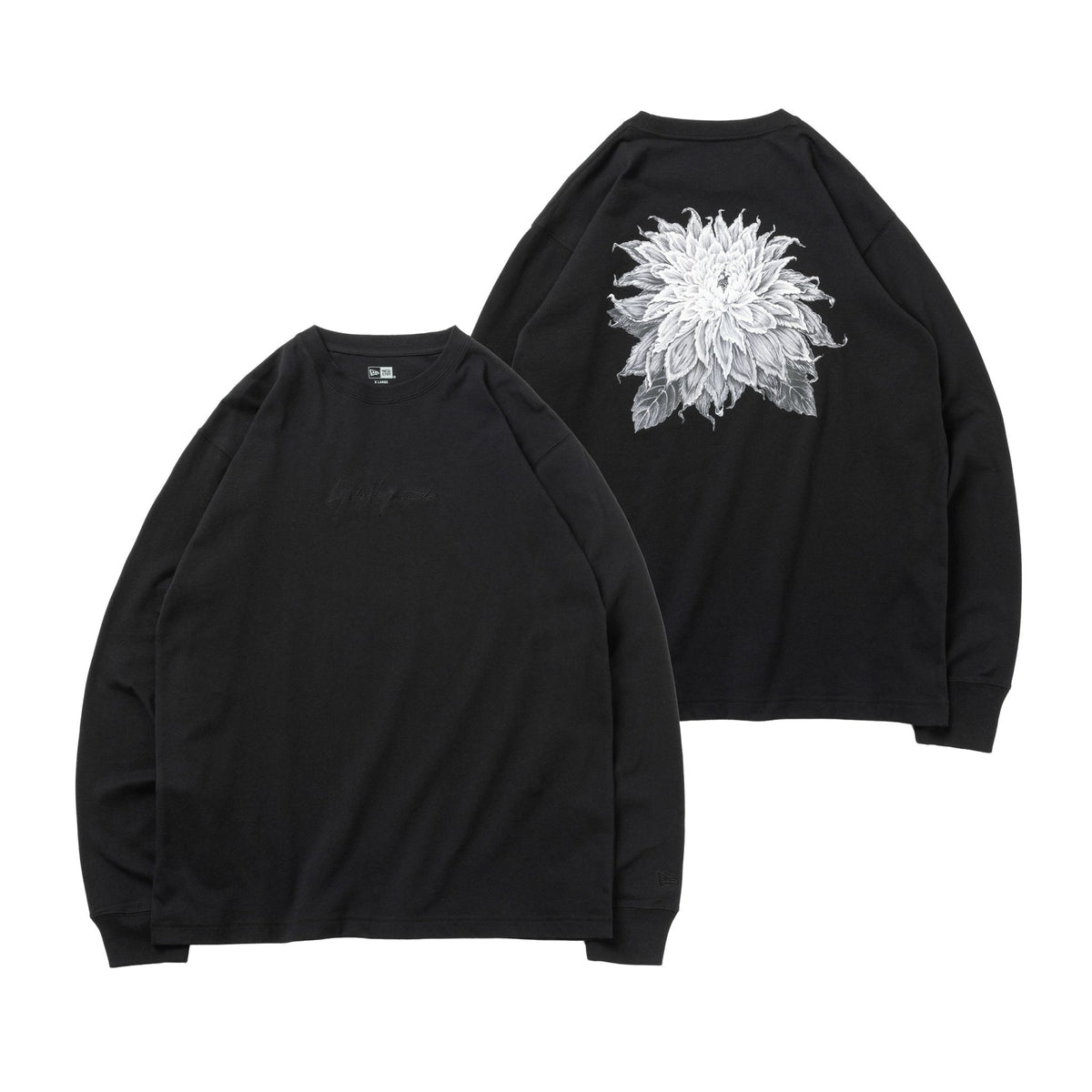 長袖 コットン Tシャツ Yohji Yamamoto SS23 ダリア ブラック