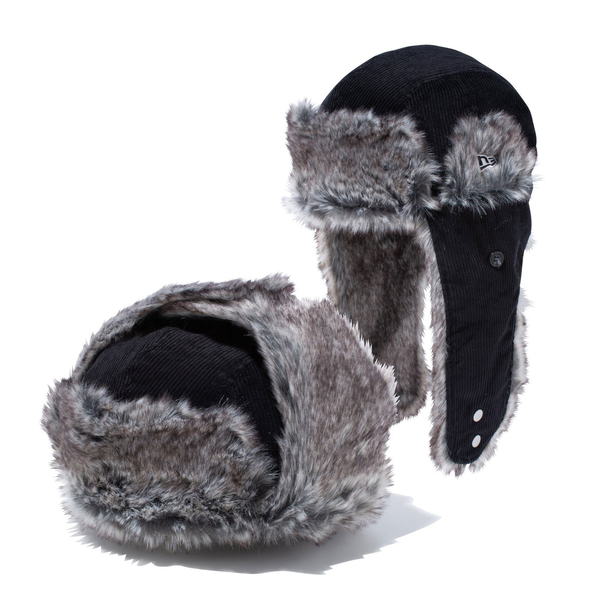 L 送料無料 FCRB 22AW NEW ERA TEAM TRAPPER トラッパー The Trapper コーデュロイ NEW ERA ロゴ ブラック