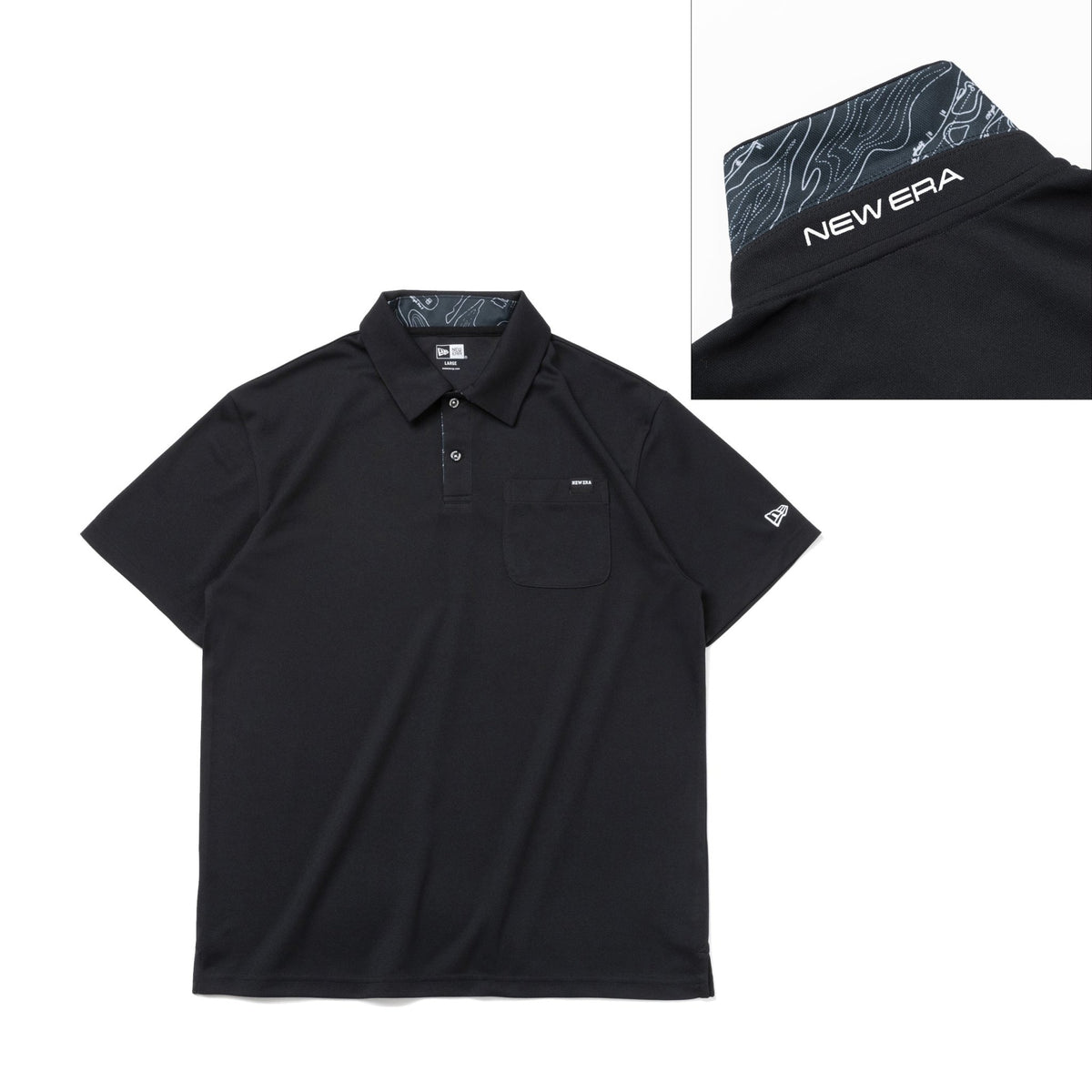 新品未使用　ニューエラ ゴルフ 半袖 鹿の子 ポロシャツ ネイビー NEW ERA ニューエラ GOLF GDO別注 GF ポリ鹿の子 モックネック